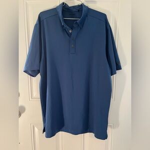 Ogio Polo Shirt Mens XL Blue Solid Short Sleeve Golf Button Collared
